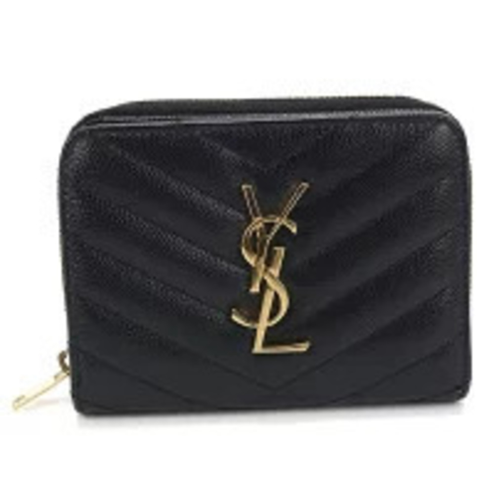 Saint Laurent Bifold Wallet Compact Cassandra Leather Black